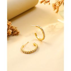 BRINCO ARGOLA CRAVEJADO PEQUENO - FOLHEADO A OURO ... - MUNDO FEMININO 122