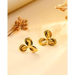 BRINCO FLOR ORGÂNICA - FOLHEADO A OURO 18K - MUNDO FEMININO 122