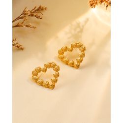 BRINCO CORAÇÃO - FOLHEADO A OURO 18K - MUNDO FEMININO 122