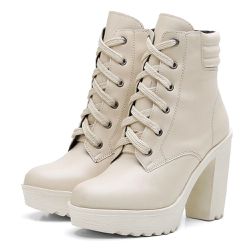 Bota Coturno Feminino Salto Alto Confortável Plata... - Myrol Outlet