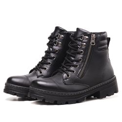 Bota Coturno Tratorado Zíper Vertical Feminino Pre... - Myrol Outlet