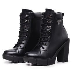 Bota Coturno Feminino Com Cadarço Plataforma Trato... - Myrol Outlet