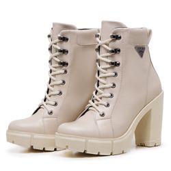 Bota Coturno Feminino Com Cadarço Plataforma Trato... - Myrol Outlet