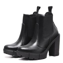 Bota Coturno Feminino Chelsea Salto Alto Tratorada... - Myrol Outlet