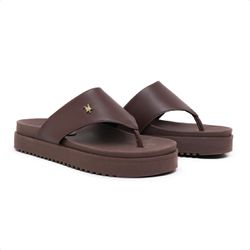 Sandália Verão Birken de Dedo Papete Rasteira Marr... - Myrol Outlet