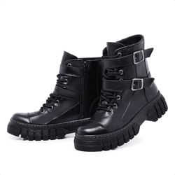 Bota Coturno Blogueira Rock Life Duas Fivelas Sola... - Myrol Outlet