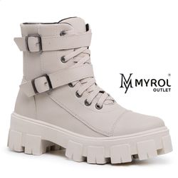 Bota Coturno Blogueira Rock Life Duas Fivelas Sola... - Myrol Outlet