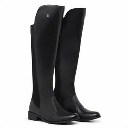 Bota Feminina Montaria Over Cano Longo Neoprene Pr... - Myrol Outlet