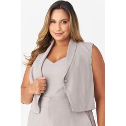 Colete MySize com Cropped com Abotoamento Feminino... - MYSIZE