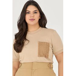 T-Shirt com Bolso Macramê - Garden | MySize - MYSIZE