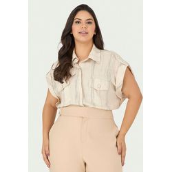 Blusa com Detalhe Botão - Garden - MYSIZE