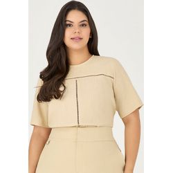 Blusa com Detalhe Entremeio - Garden | MySize - MYSIZE
