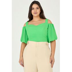Cropped com Manga Balonê - Garden | MySize - MYSIZE