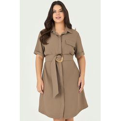 Vestido Curto com Faixa e Argola - Garden | MySize - MYSIZE