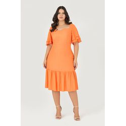 Vestido Curto com Babados e Mangas - Garden - MYSIZE