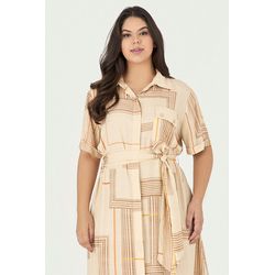 Vestido Chamise com Faixa Estampado - Garden | MyS... - MYSIZE