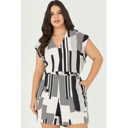 Macaquinho Estampado com Cinto - Garden | MySize - MYSIZE