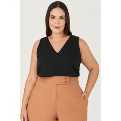 Blusa Regata com Gola V - MySize Ícones - MYSIZE