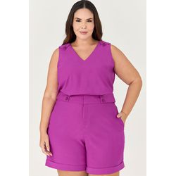 Short Alfaiataria com Detalhe Botões - MySize Ícon... - MYSIZE