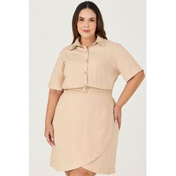Vestido Curto com Cinto Coberto - MySize Ícones - MYSIZE