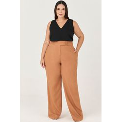 Calça Pantalona MySize com Detalhe Botão - Ícones ... - MYSIZE