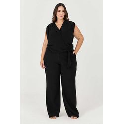 Calça Pantalona MySize com Detalhe Botão - Ícones... - MYSIZE