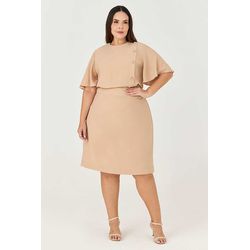 Vestido Curto MySize com Detalhe Botão - Ícones - MYSIZE