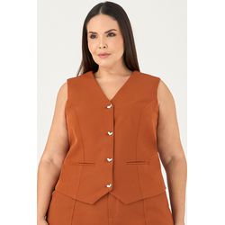 Colete Alfaiataria com Botão Coração MySize - In L... - MYSIZE