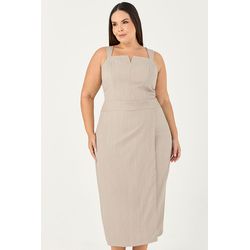 Vestido Midi com Transpasse - MySize In Love - MYSIZE