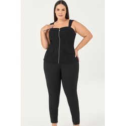 Calça Alfaiataria com Detalhe Fivela Metal - MySiz... - MYSIZE