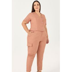 Calça Alfaiataria com Detalhe Bolso Lateral - MySi... - MYSIZE