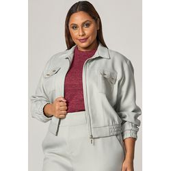 Jaqueta Bomber com Botão Pino - MySize Mirror - MYSIZE