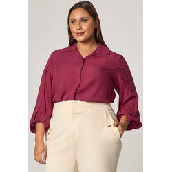 Blusa Camisa com Detalhes Pregas - MySize Mirror - MYSIZE