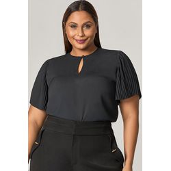 Blusa com Manga Plissada - MySize Mirror - MYSIZE