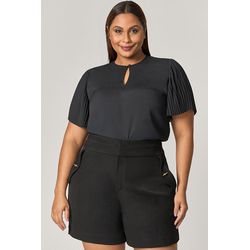 Short Alfaiataria com Botão Pino - MySize Mirror - MYSIZE