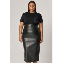 Saia Midi de Couro - MySize Mirror - MYSIZE