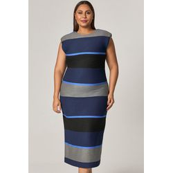 Vestido Midi Malha Listrada - MySize Mirror - MYSIZE