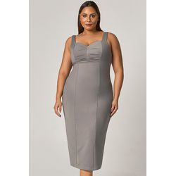 Vestido Midi Malha Detalhe Busto - MySize Mirror - MYSIZE