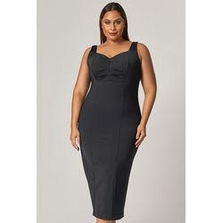 Vestido Midi Malha Detalhe Busto - MySize Mirror - MYSIZE