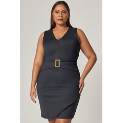 Vestido Curto Malha Detalhe Drapeado - MySize Mirr... - MYSIZE