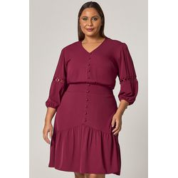 Vestido Curto com Babado - MySize Mirror - MYSIZE