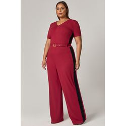 Macacão com Detalhe Bicolor de Malha - MySize Mirr... - MYSIZE