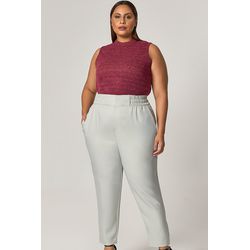 Calça Alfaiataria com Detalhe Botão Pino - MySize ... - MYSIZE