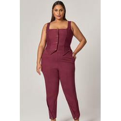 Calça Carrot Detalhe Botão com Cinto Coberto - MyS... - MYSIZE