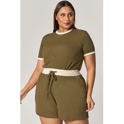 Conjunto Short e Blusa Malha Bicolor - MySize Mirr... - MYSIZE