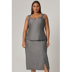 Conjunto Saia e Blusa com Fenda - MySize Mirror - MYSIZE