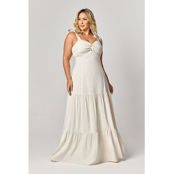 Vestido Longo Busto Torcido MySize - Náutica Summe... - MYSIZE