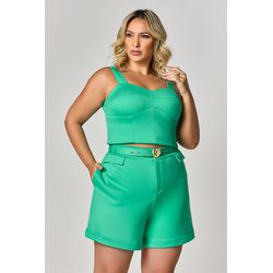 Conjunto Malha Cropped Shorts MySize - Náutica Sum... - MYSIZE