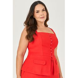 Blusa com Detalhe Peplum Alongado - MySize - Senti - MYSIZE