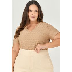Blusa T-Shirt Decote V - MySize - Sentir - MYSIZE